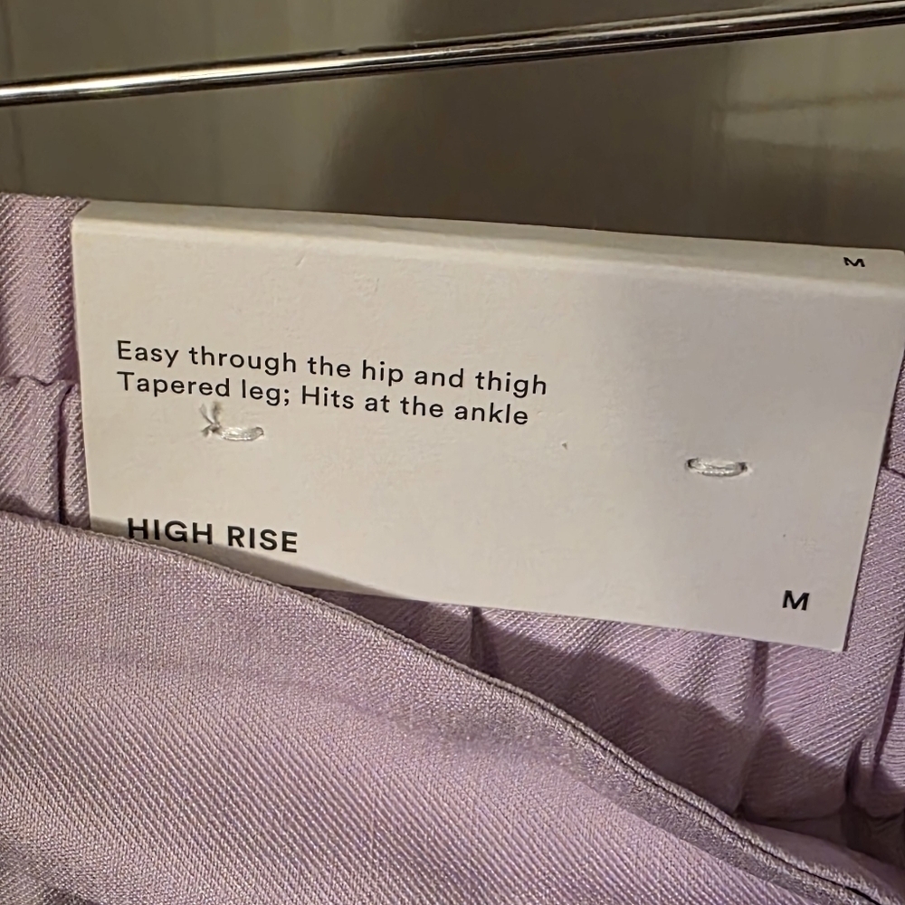 Ann Taylor Lavender High-Waisted Pants with Circle Belt - Picture 3 of 5